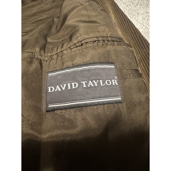 David Taylor Men’s Corduroy Blazer 46L Brown Sport Coat Jacket Cotton 2 Button - Picture 7 of 11